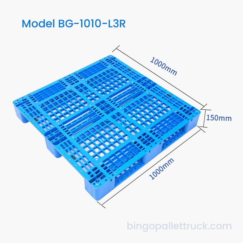 1000×1000 mm høystyrke 4-veis inngang 3-løper plastpall