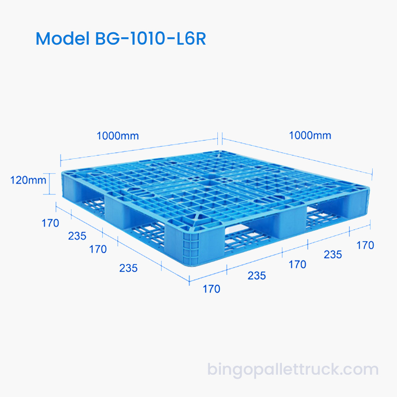 1000x1000mm Six Runner Plast Pall Fabrikkpris for lager