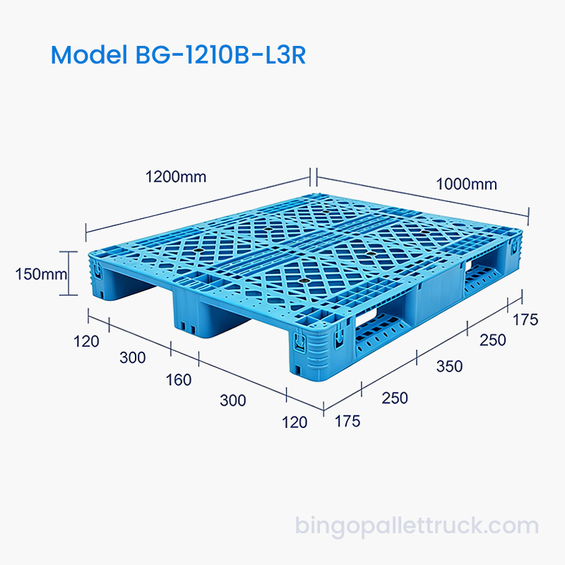 1200x1000mm Plastpall med stålarmering til lager