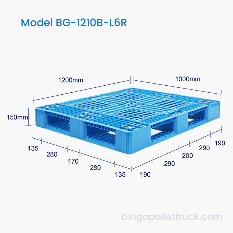 1200×1000mm Six Runner Light Duty plastpall