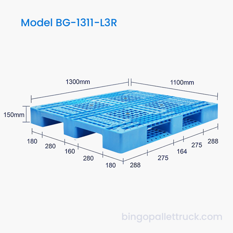 1300×1100mm 3-Runner HDPE plastpall