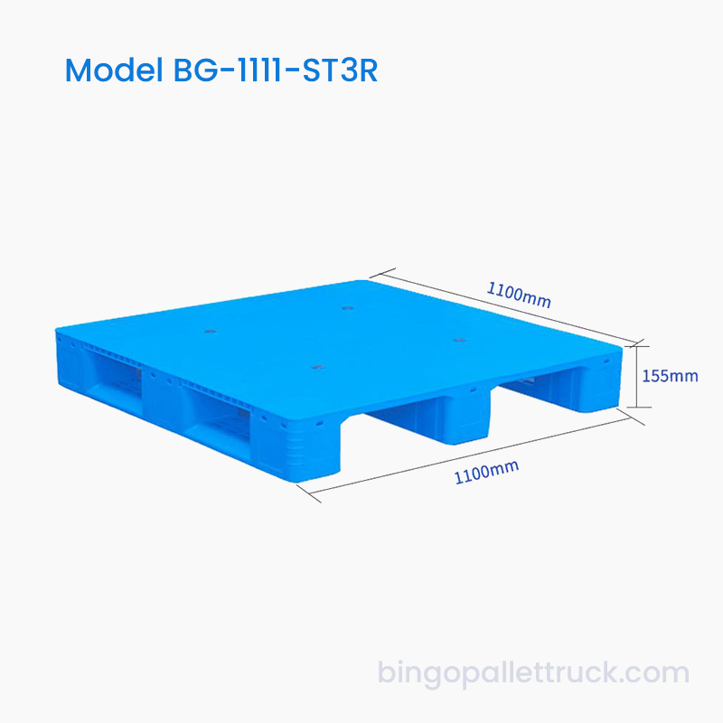 1100×1100mm Solid Top 3 Runners Plastpall