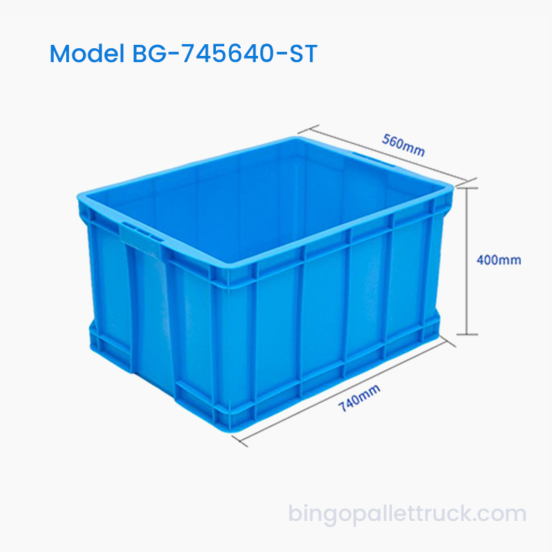 137L kraftig stablebar plastkasse for bulkgodstransport
