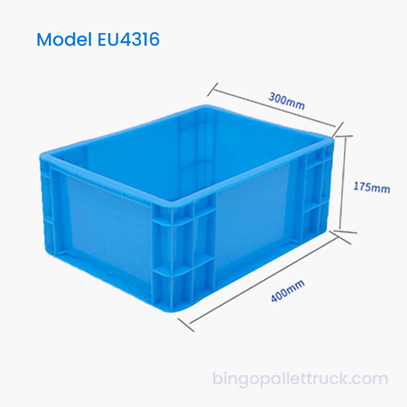 16L Slitesterk EU-plastkasse Industriell oppbevaringsboks for verksted