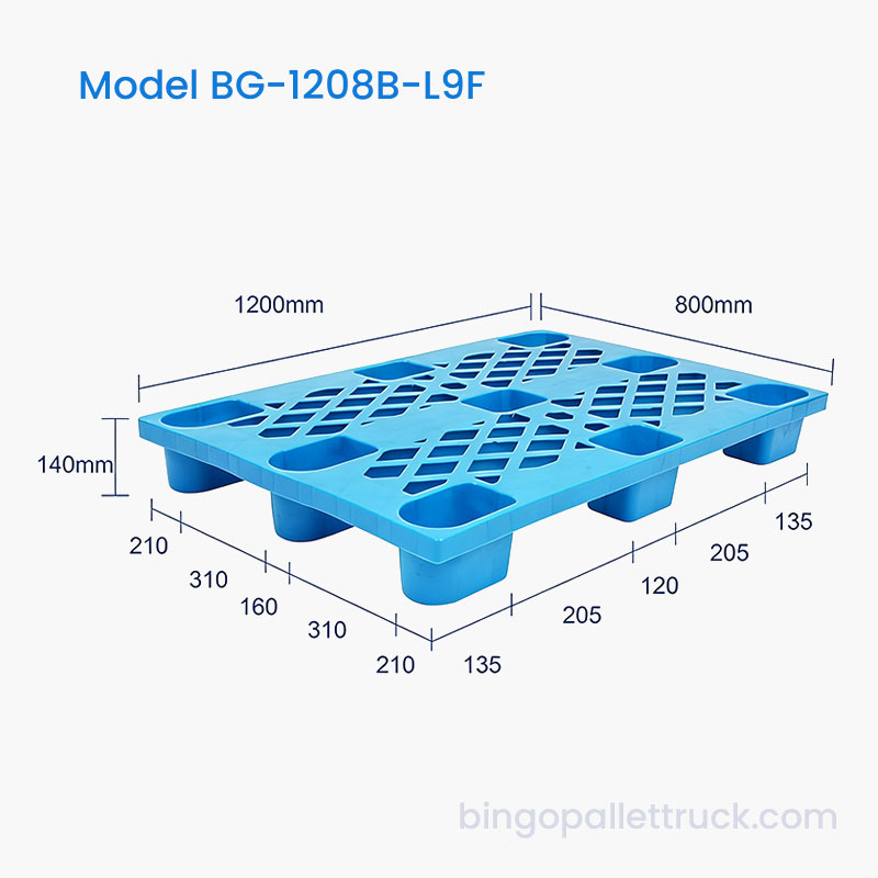 1200 x 800 mm lett plastpall for oppbevaring av mat- og drikkevareindustrien