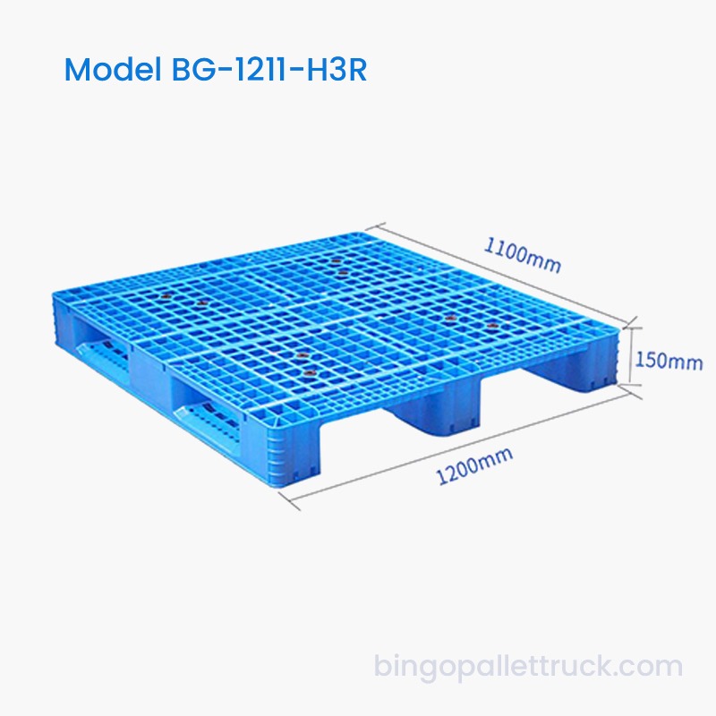 Matvarekvalitet HDPE 1200x1100mm plastpall for tørrvarehåndtering