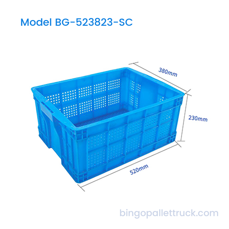 35L stablebar plastkasse rundt hulldesign for lageroppbevaring