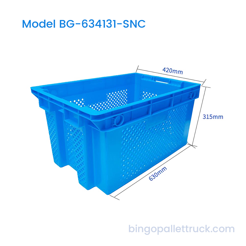 71L HDPE stabel og reir plastkasse for landbruk